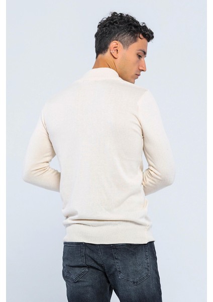 Erkek Slim Fit Düz Renk Balıkçı Yaka Boğazlı Kazak indirimleri