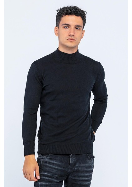 Erkek Slim Fit Düz Renk Balıkçı Yaka Boğazlı Kazak fiyatları