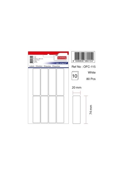 Etiket OFC-115 20X74MM 10 Lu