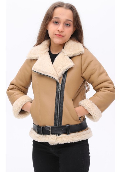 Kız Çocuk Kürklü Mont