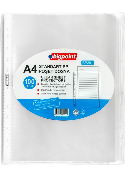 Poşet Dosya Standart 40 Mikron 100'LÜ Paket