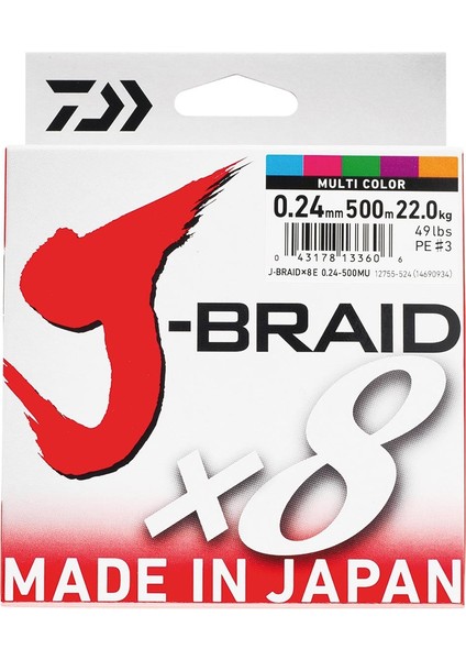 J-Braid 8b 500M Multi Color Ip Misina
