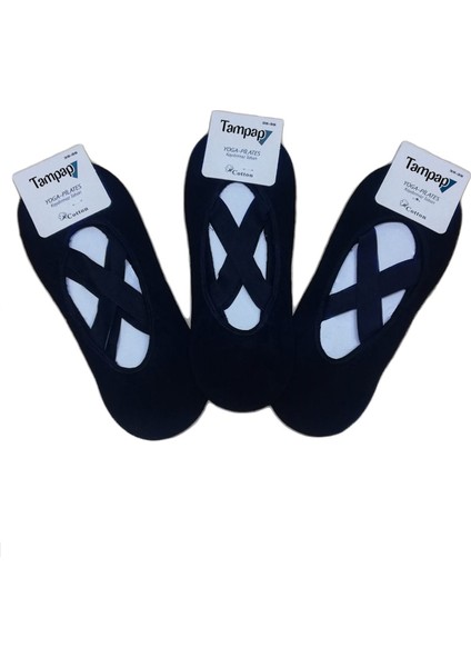 Kadın Pilates Çorabı Kaydırmaz 3lü Paket Tampap