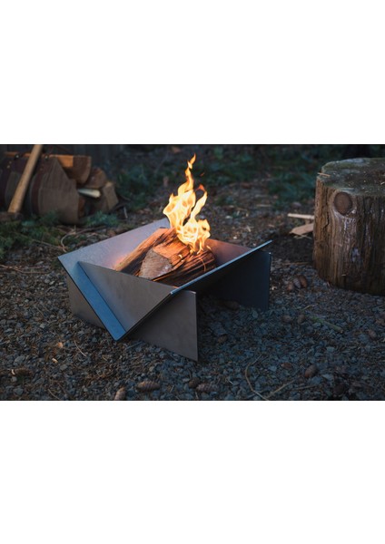 Fire Pit Ateş Çukuru Bbq, Odun Kamp Ateşi, Barbekü Mangal (38CM X44CM) Küçük Boy