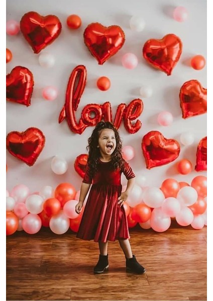 Sevgililer Günü Love Kırmızı Folyo Balon Seti