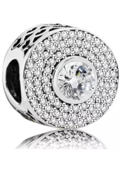 Oval Ortası Taşlı Charm