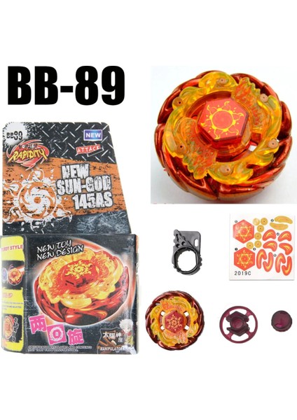 Rapidity Beyblade Bb-89 Sun God 145AS Metal Master Fusion 4d - BB891584K