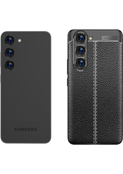 Galaxy S23 Plus Uyumlu Darbeye Dayanıklı Deri Dikişli Armor Serisi Kamera Korumalı Kılıf