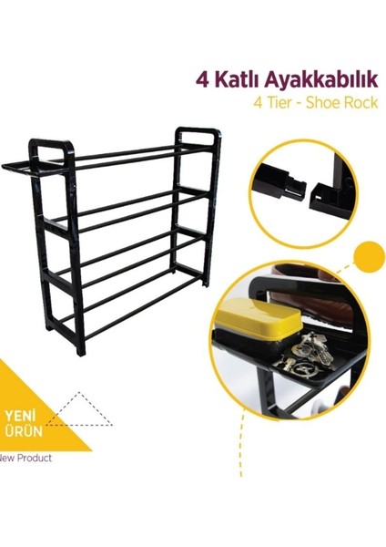 3'lü Pratik Ayakkabılık Seti (1 Er Adet Ayakkabılık, Ayakkabı Tepsisi , Kerata )