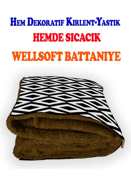 Modern Desenli Opsiyonel Yastık Içinde Tv Battaniyesi 110 x 170 cm fiyatları