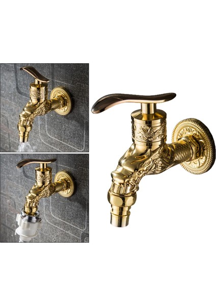 Açık Bahçe Ev Banyo Spigot Bibcock Dekoratif Musluk Altın (Yurt Dışından) fırsatları