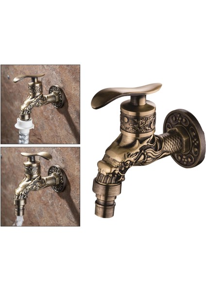 Açık Bahçe Ev Banyo Spigot Bibcock Dekoratif Musluk Bronz (Yurt Dışından) fırsatları