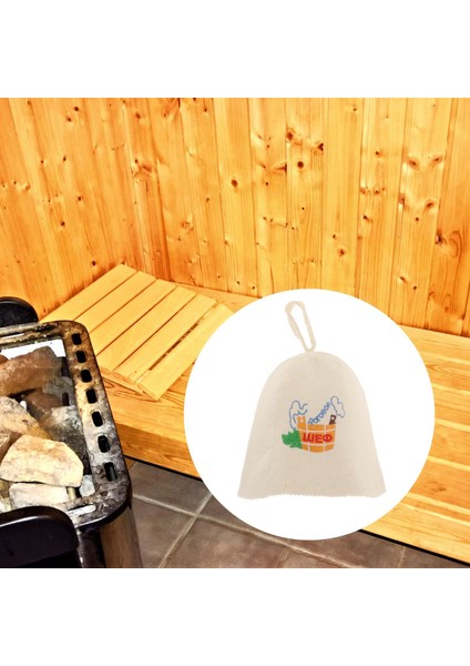Beyaz Doğal Yün Keçe Şapka Kafası Koruma (Yurt Dışından)