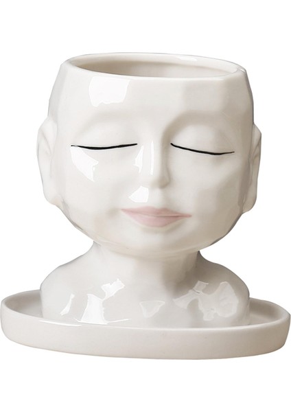 Portre Yüz Kafası Ekici Bahçe Fabrikası Pot Kaktüs Flowerpot Ev Süsleme (Yurt Dışından)