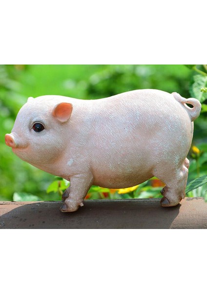 18CM Reçine Domuz Modeli Heykel Figürin Ev Bahçesi Bahçesi Çim Dekor Hediye Oyuncakları (Yurt Dışından)