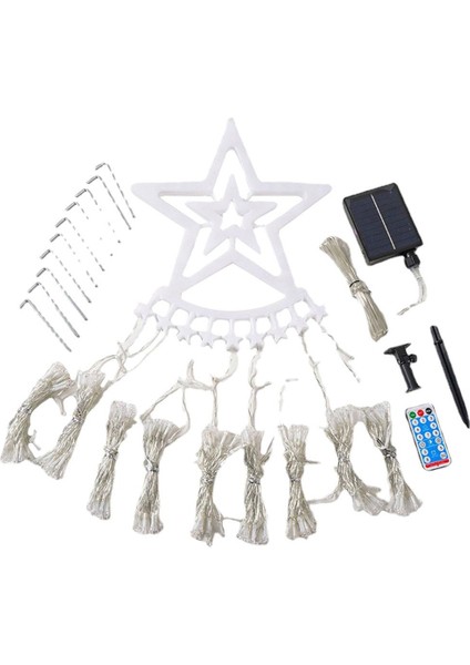 String Lights Solar 350 LED Lamba Yağmur Dizesi Parti Düğün Avlusu Beyaz (Yurt Dışından)