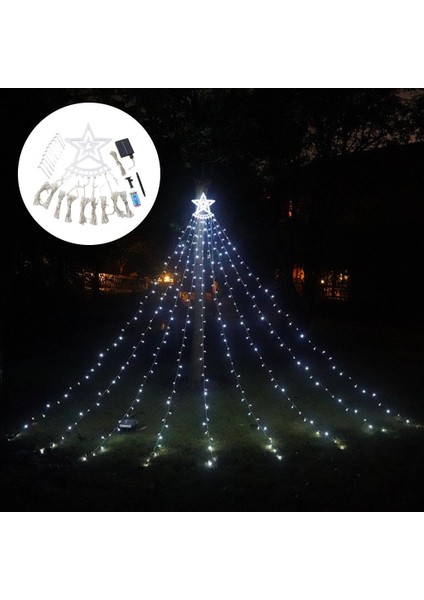 String Lights Solar 350 LED Lamba Yağmur Dizesi Parti Düğün Avlusu Beyaz (Yurt Dışından)