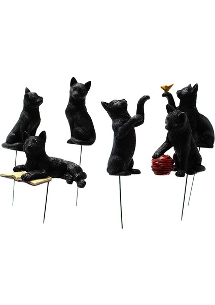 6pcs Stakes Glow Bahçe Arka Bahçesi Minyatür Süs Kolay Ekleme (Yurt Dışından)