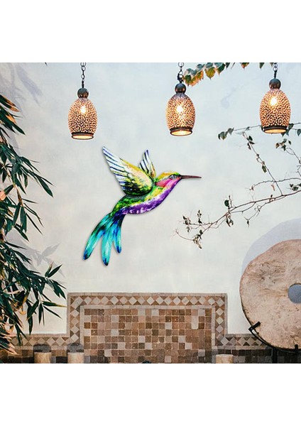 Dış Yard Sarı Için Demir Sinek Kuşu Asılı Duvar Heykeli (Yurt Dışından)