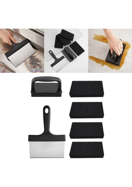 7pcs Griddle Temizleme Kiti Griddle Spatula Kamp Için Saplı (Yurt Dışından) indirimleri