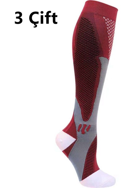 3 Çift Maraton Doğa Sporları Çorapları Futbol Çorapları Koşu Sıkıştırma Çorapları