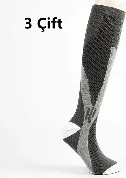 3 Çift Maraton Doğa Sporları Çorapları Futbol Çorapları Koşu Sıkıştırma Çorapları
