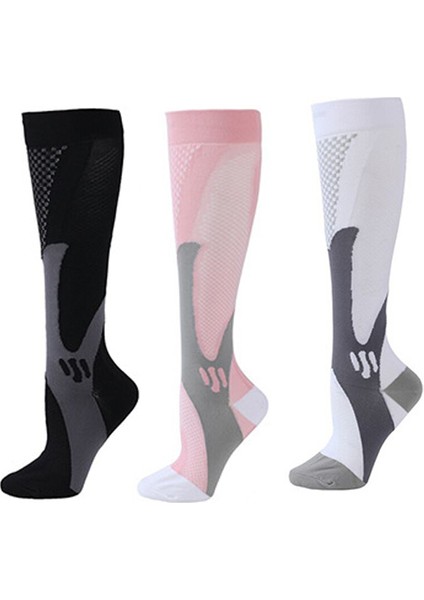 3 Çift Maraton Doğa Sporları Çorapları Futbol Çorapları Koşu Sıkıştırma Çorapları