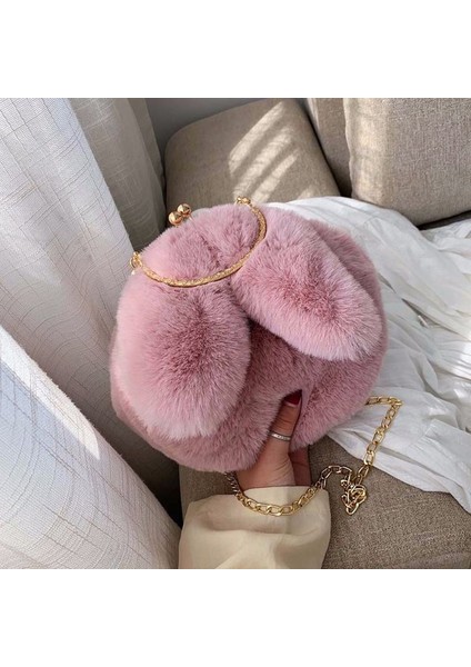 Kadın Tavşan Kulak Zinciri Peluş Çanta Kızlar Akşam Debriyaj Çanta Çanta Omuz Crossbody Çanta Çanta Çanta (Yurt Dışından) indirimleri