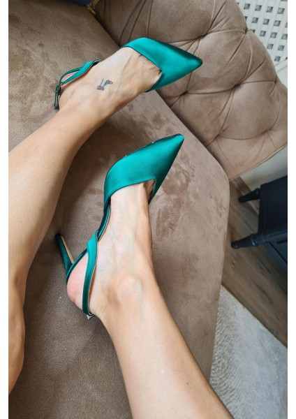036 3110 Topukla Kadın Saten Stiletto Ayakkabı modelleri