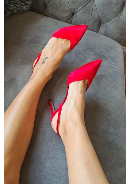 036 3110 Topukla Kadın Saten Stiletto Ayakkabı modelleri