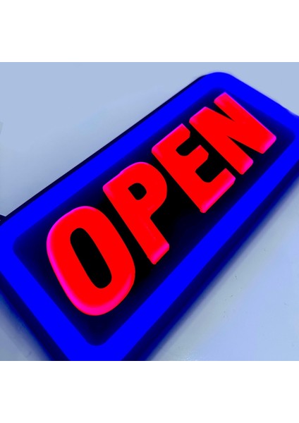 'open' Işıklı Özel Tabela - LED ile Neon Görünümlü Tabela (25X12CM) fiyatları