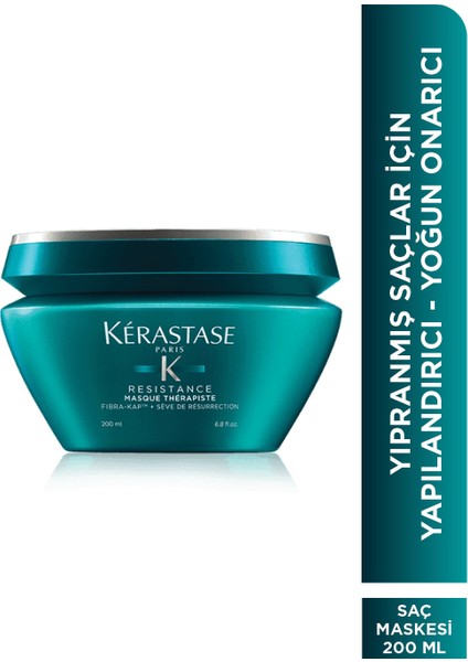 Masque Thérapiste Çok Yıpranmış Ve Aşırı Işlem Görmüş Saçlar Için Yoğun Onarıcı Saç Maskesi 200ml