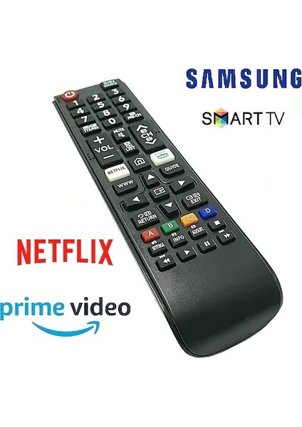 Samsung Uyumlu Smart Tv Kumandası Netflix Prime Video Tuşlu BN59-01315D UE43RU7090UXTK UE43RU7100UXTK UE49RU7100USTK UE49RU7300UXTK UE50RU7090UXTK UE50RU7100UXTK