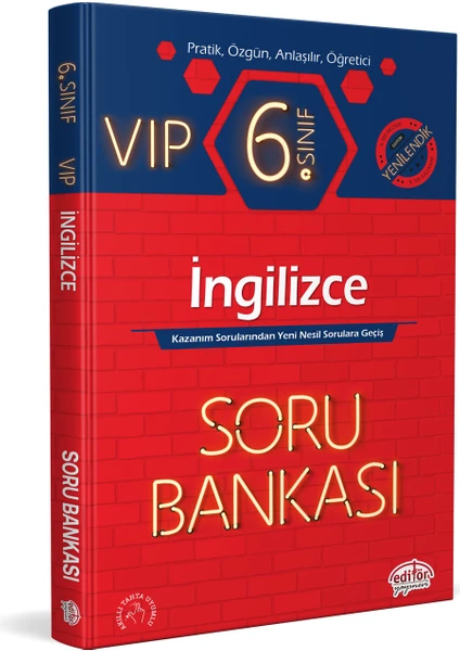 Editör Yayınları 6. Sınıf Vıp Ingilizce Soru Bankası 2023