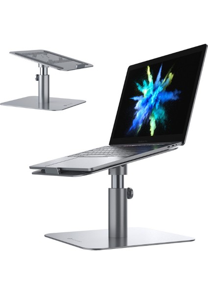 Novoo Profesyonel Laptop Standı Yükseklik Ayarlı - 360° Döndürülebilir - Açı Ayarlı Space Gray Nvo-01