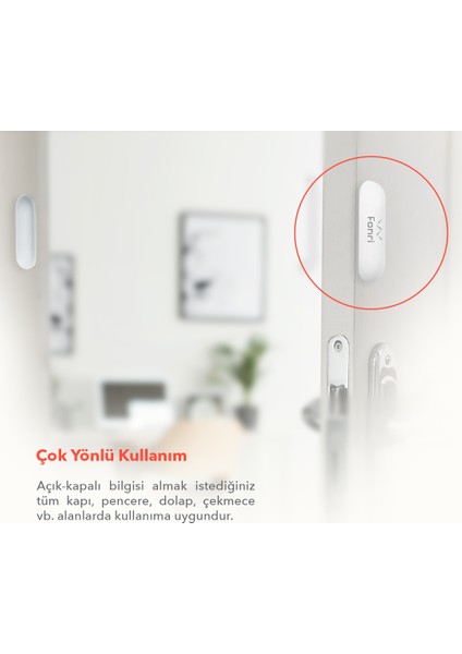 Akıllı Kablosuz Kapı Pencere Sensörü, Wifi, Mobil Bildirim, Uzaktan Takip, 2 Yıl Garantili, Google Asistan Ve Tuya Destekli