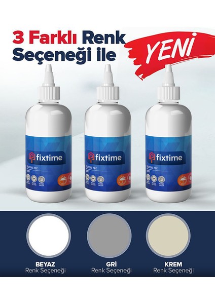 FİXTİME Tile Master Silikonlu Derz Dolgusu Beyaz 225 ml ( 2'li SATIŞ PAKET )