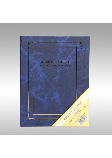 10x15 cm 200'lük Ciltbezli Deluxe Fotoğraf Albümü Lacivert