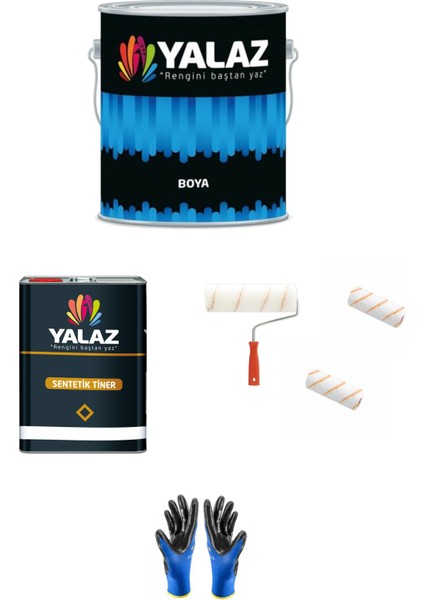 Lux Çit Yeşili Boya (2,5 Kg) + Tiner (1 Lt) + Rulo + Rulo Ucu (2 Adet) + Eldiven