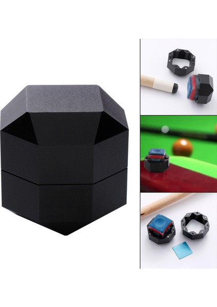 Dayanıklı Havuz Işaret Tebeşir Tutucu Bilardo Aksesuar Taşıyıcı Kasa Kutusu Pratik Siyah 36MMX36MMX36MM fırsatları