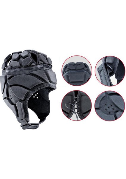 3xrugby Headgear Scrum Cap Hokey Kafa Koruyucu Koruma Şapkası Siyah Bilgisayarlar