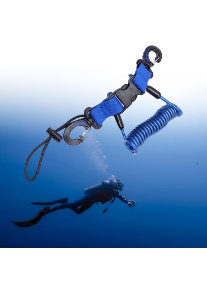 Tüplü Dalış Kordon Klips Anti Kayıp Hızlı Serbest Bırakma Tokası Dalış Aletleri Mavi fırsatları