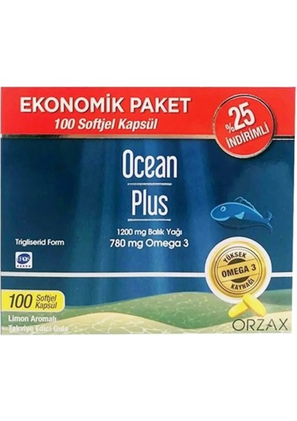 Ocean Plus 100 Softjel Kapsül 1200 Mg