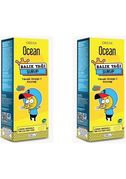 Ocean Balık Yağı Şurubu Limon Aromalı 150 ml 2'li Paket fiyatları