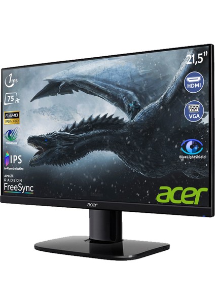 KA222Q 21,5" 75Hz 1ms (Hdmı+Vga) Freesync Full HD IPS LED Monitör UM.WX2EE.007