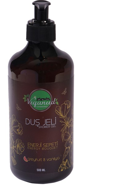 Vegan Duş Jeli Enerji Sepeti 500 ml Greyfurt&vanilya -Shower Jel Energy 500ML Grapefruit&vanilla Extract