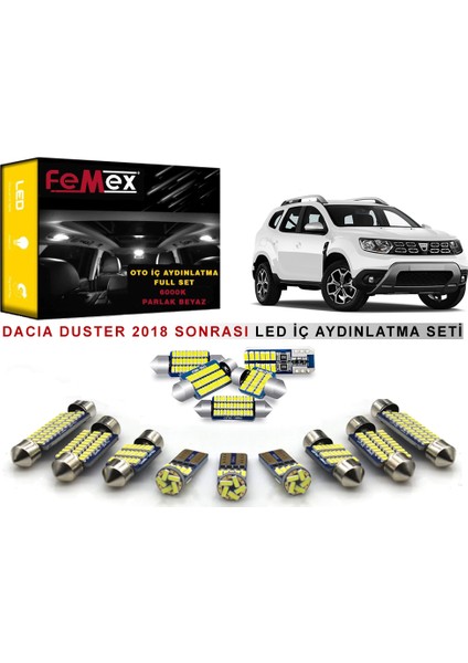 Dacia Duster 2018 Sonrası LED Iç Aydınlatma Ampul Seti Parlak Beyaz