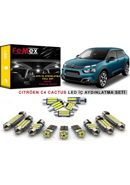 Citröen Cactus LED Iç Aydınlatma Ampul Seti Femex Parlak Beyaz