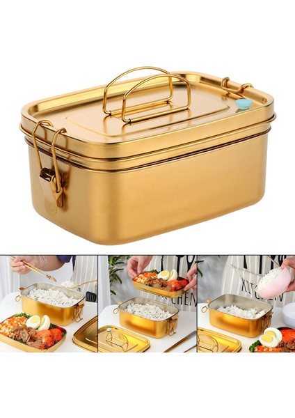Çift Katmanlar Bento Öğle Yemeği Kutusu 1.5 L (Yurt Dışından)