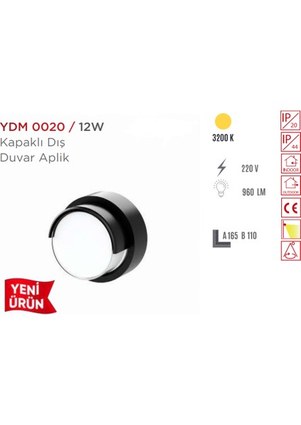 Ycl Dekoratif Dış Duvar LED Aplik YDM-0020